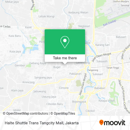 Halte Shuttle Trans Tangcity Mall map