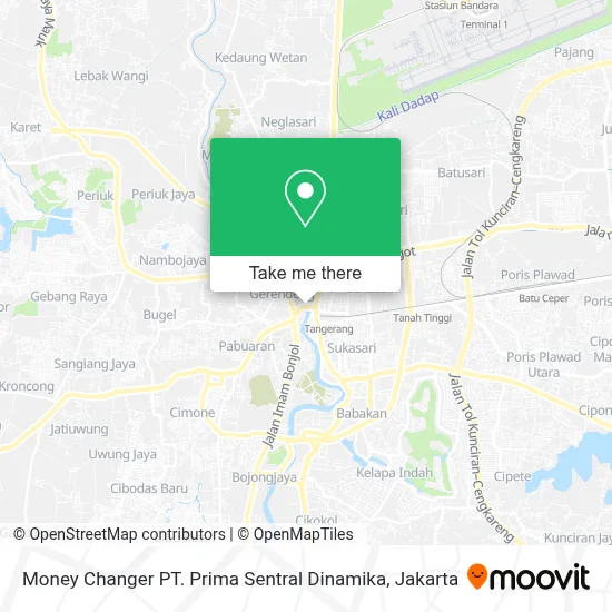 Money Changer PT. Prima Sentral Dinamika map