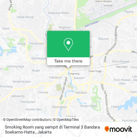 Smoking Room yang sempit di Terminal 3 Bandara Soekarno-Hatta. map