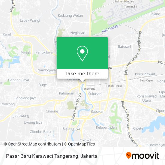 Pasar Baru Karawaci Tangerang map
