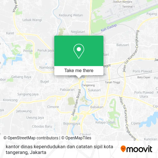 kantor dinas kependudukan dan catatan sipil kota tangerang map