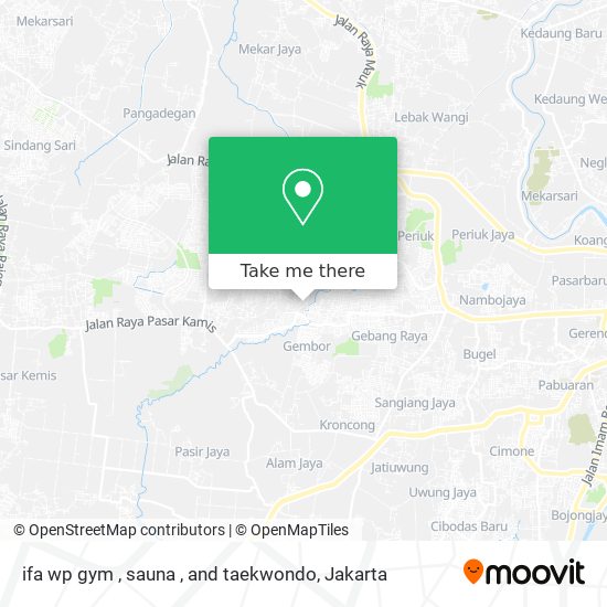 ifa wp gym , sauna , and taekwondo map