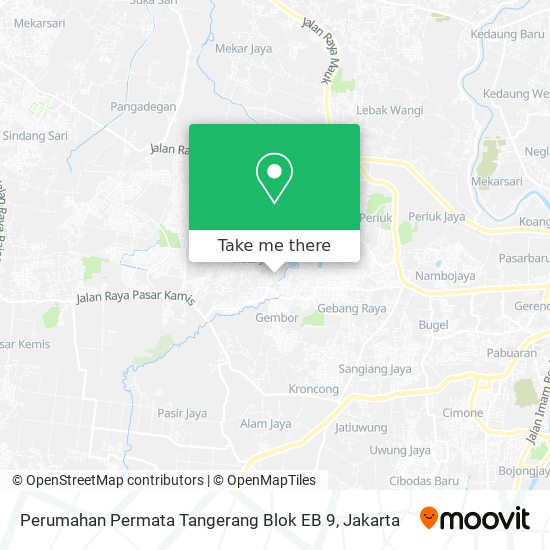 Perumahan Permata Tangerang Blok EB 9 map