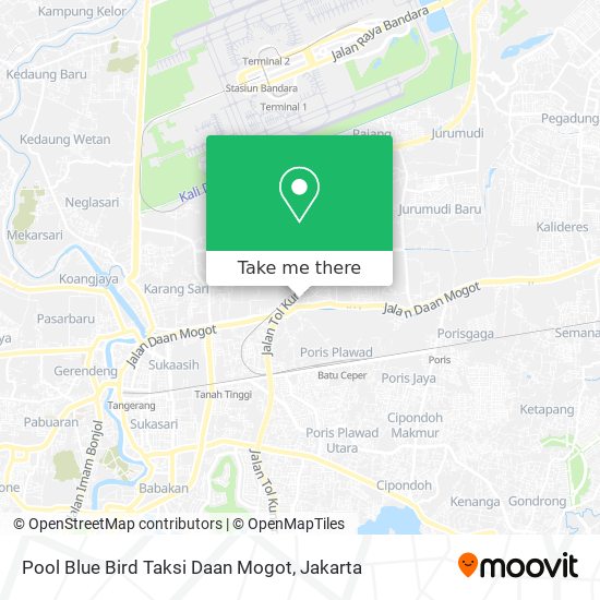 Pool Blue Bird Taksi Daan Mogot map