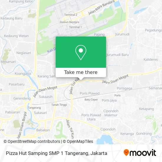 Pizza Hut Samping SMP 1 Tangerang map