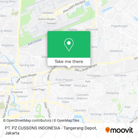 PT. PZ CUSSONS INDONESIA - Tangerang Depot map