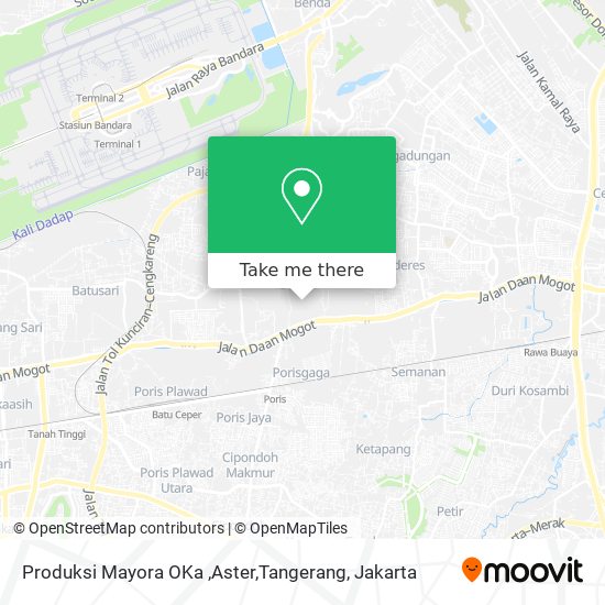 Produksi Mayora OKa ,Aster,Tangerang map