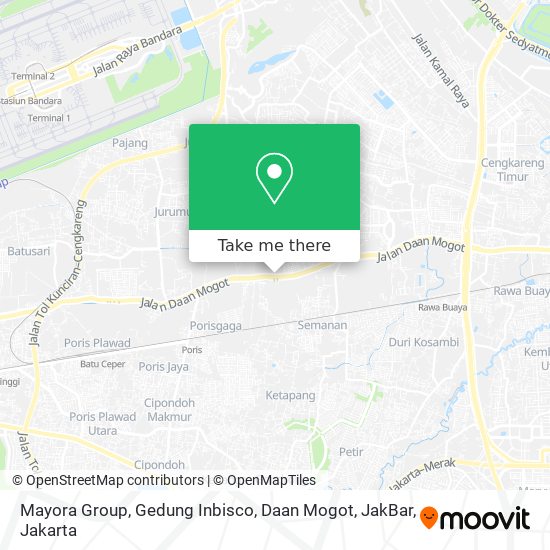 Mayora Group, Gedung Inbisco, Daan Mogot, JakBar map