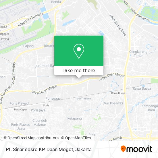 Pt. Sinar sosro KP. Daan Mogot map
