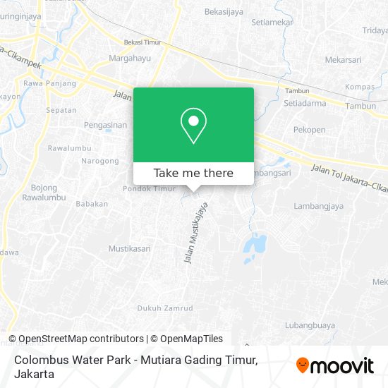 Colombus Water Park - Mutiara Gading Timur map