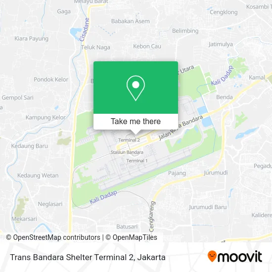 Trans Bandara Shelter Terminal 2 map