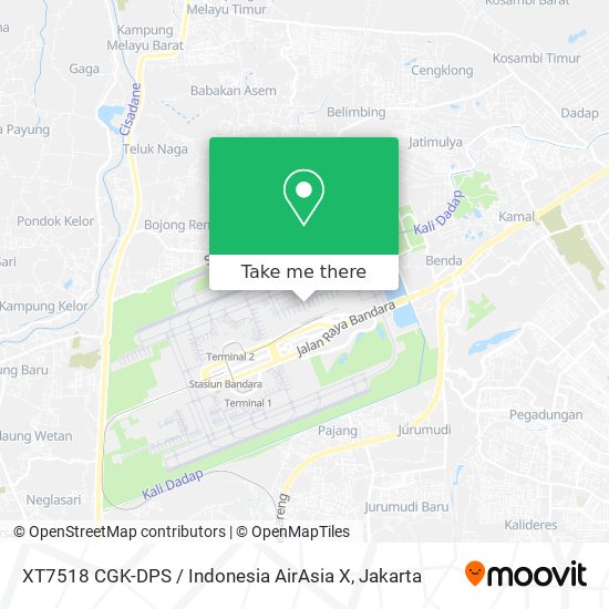 XT7518 CGK-DPS / Indonesia AirAsia X map