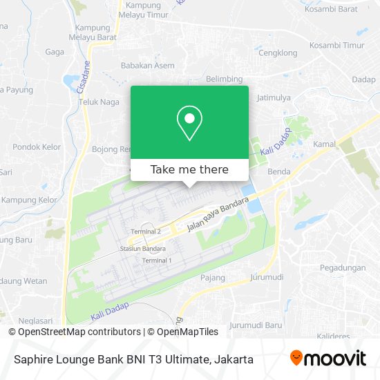 Saphire Lounge Bank BNI T3 Ultimate map