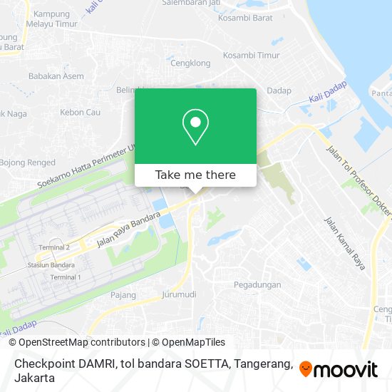 Checkpoint DAMRI, tol bandara SOETTA, Tangerang map