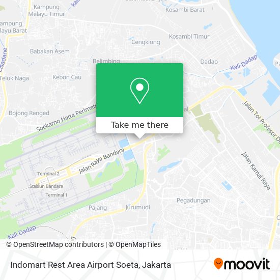 Indomart Rest Area Airport Soeta map