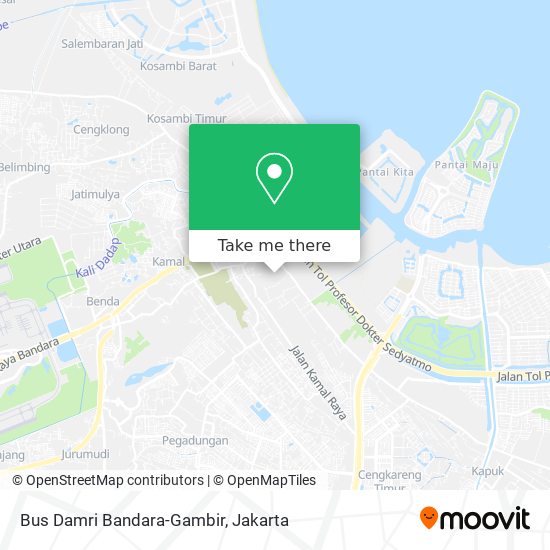 Bus Damri Bandara-Gambir map