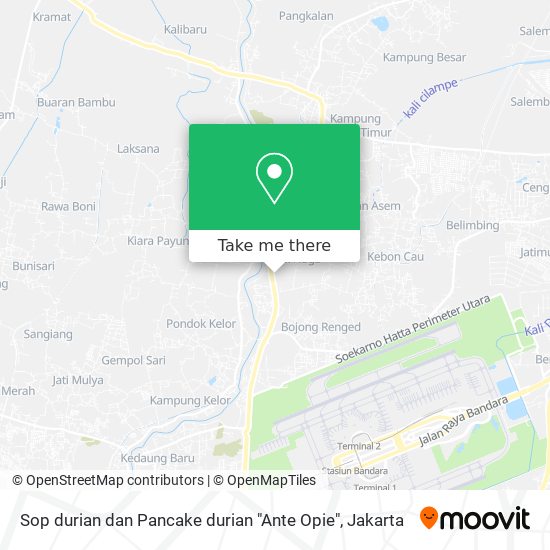 Sop durian dan Pancake durian "Ante Opie" map