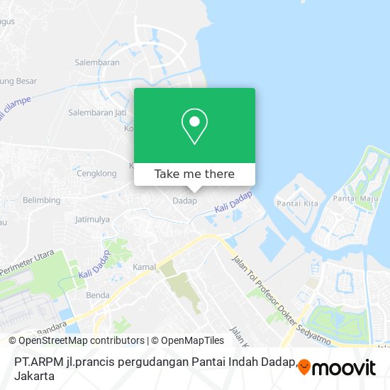 PT.ARPM jl.prancis pergudangan Pantai Indah Dadap map