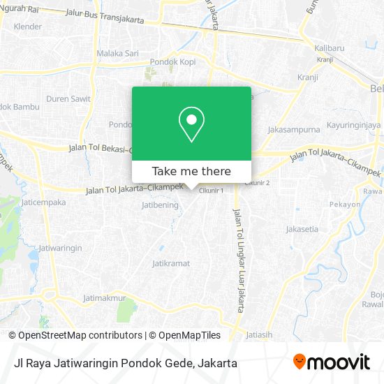 Jl Raya Jatiwaringin Pondok Gede map