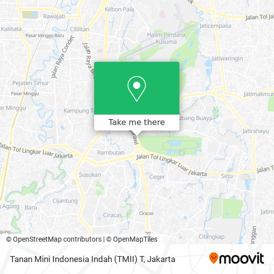 Tanan Mini Indonesia Indah (TMII) T map