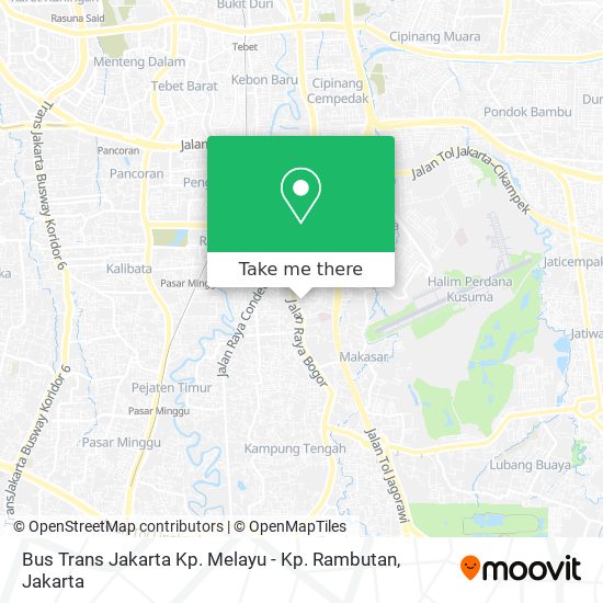 Bus Trans Jakarta Kp. Melayu - Kp. Rambutan map