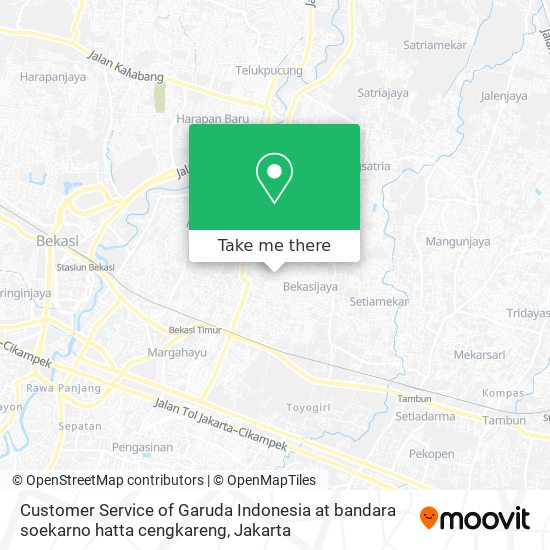 Customer Service of Garuda Indonesia at bandara soekarno hatta cengkareng map