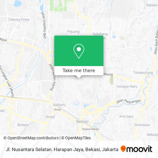 Jl. Nusantara Selatan. Harapan Jaya, Bekasi map