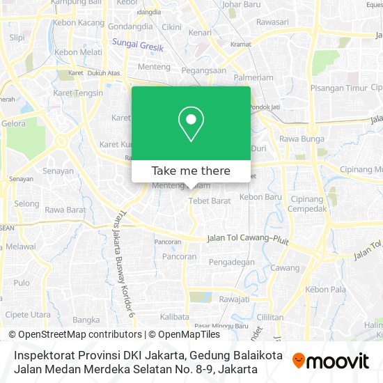 Inspektorat Provinsi DKI Jakarta, Gedung Balaikota Jalan Medan Merdeka Selatan No. 8-9 map