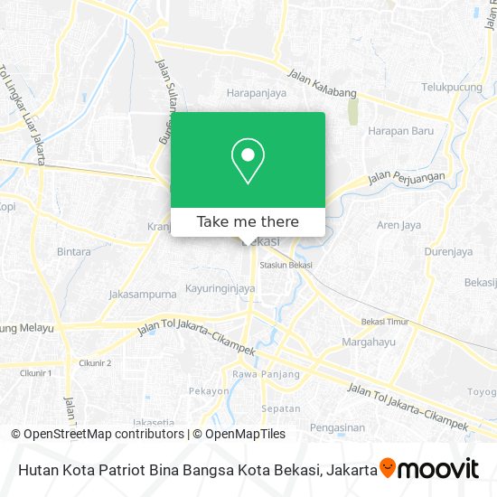 Hutan Kota Patriot Bina Bangsa Kota Bekasi map