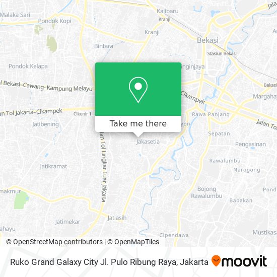Ruko Grand Galaxy City Jl. Pulo Ribung Raya map