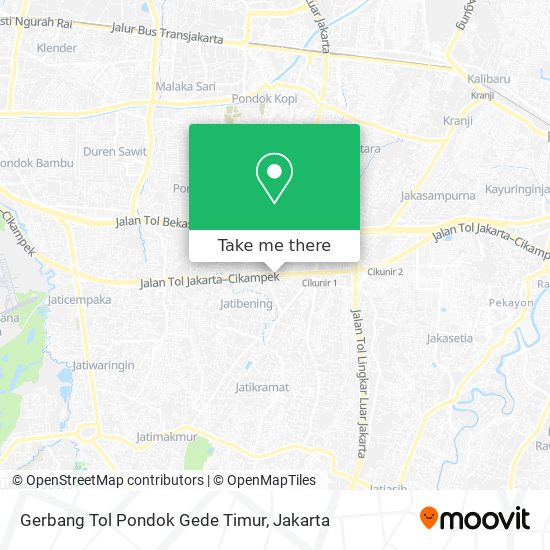 Gerbang Tol Pondok Gede Timur map