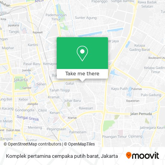 Komplek pertamina cempaka putih barat map