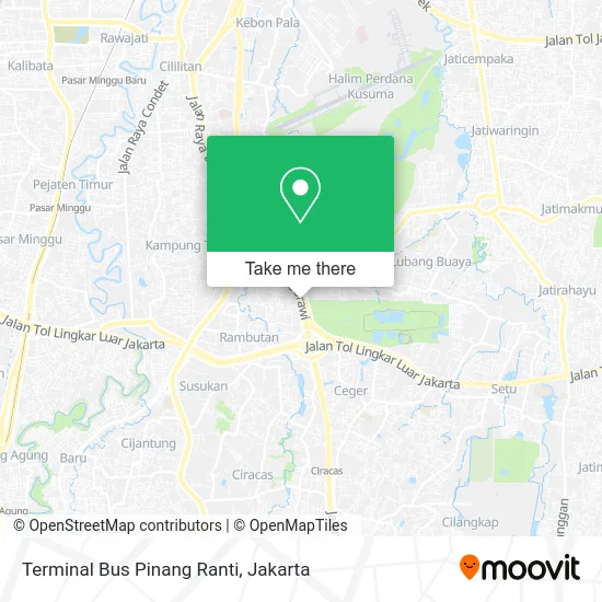 Terminal Bus Pinang Ranti map