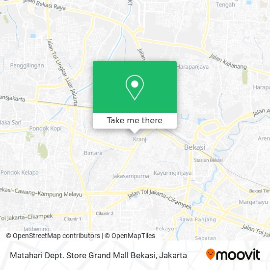 Matahari Dept. Store Grand Mall Bekasi map