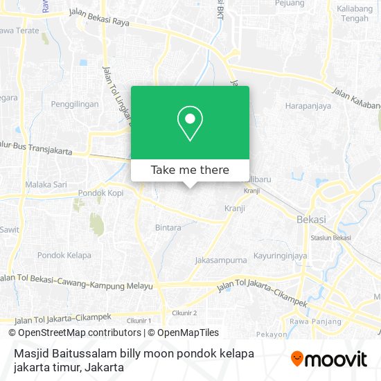 Masjid Baitussalam billy moon pondok kelapa jakarta timur map