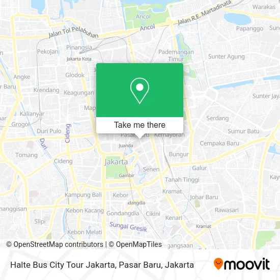 Halte Bus City Tour Jakarta, Pasar Baru map