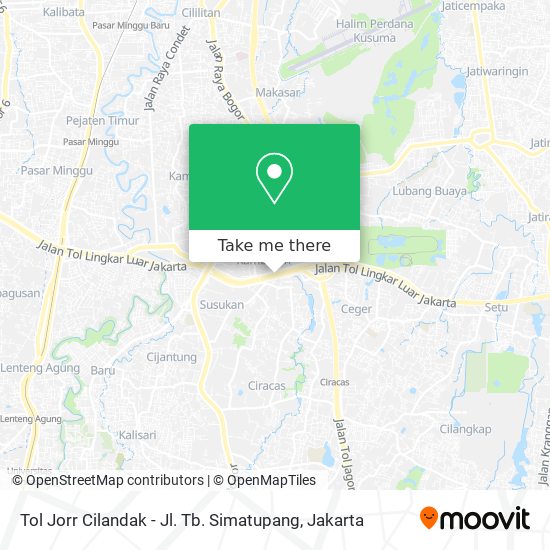 Tol Jorr Cilandak - Jl. Tb. Simatupang map