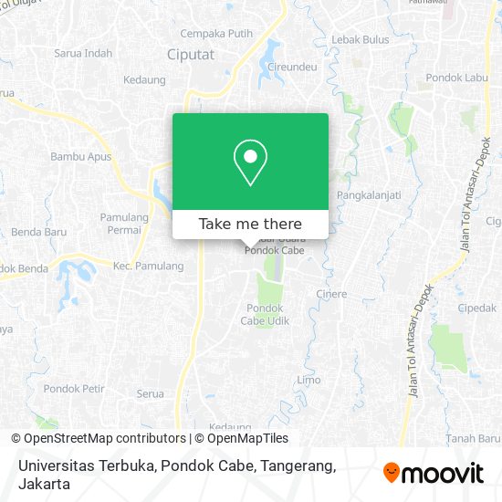 Universitas Terbuka, Pondok Cabe, Tangerang map