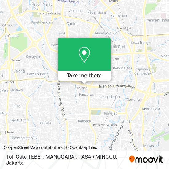 Toll Gate TEBET. MANGGARAI. PASAR MINGGU map