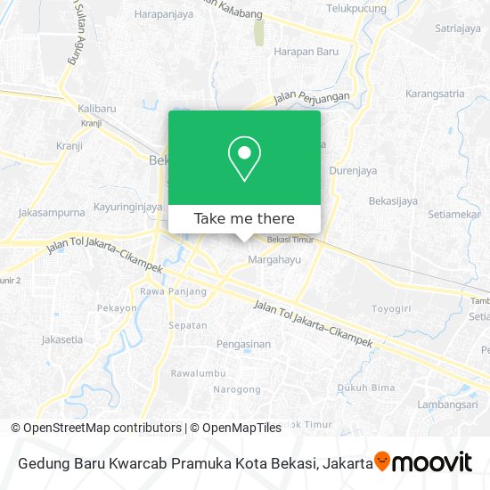 Gedung Baru Kwarcab Pramuka Kota Bekasi map