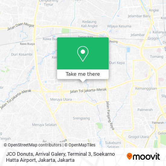 JCO Donuts, Arrival Galery, Terminal 3, Soekarno Hatta Airport, Jakarta map