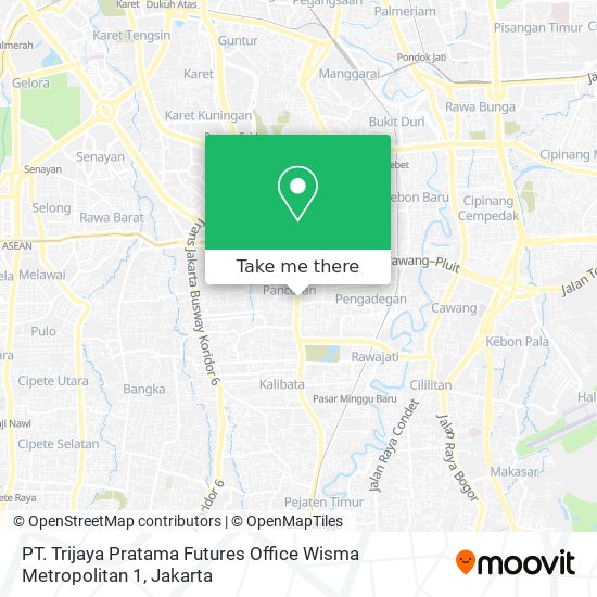 PT. Trijaya Pratama Futures Office Wisma Metropolitan 1 map