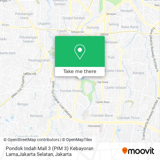 Pondok Indah Mall 3 (PIM 3) Kebayoran Lama,Jakarta Selatan map