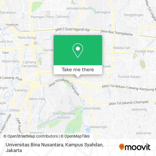 Universitas Bina Nusantara, Kampus Syahdan map