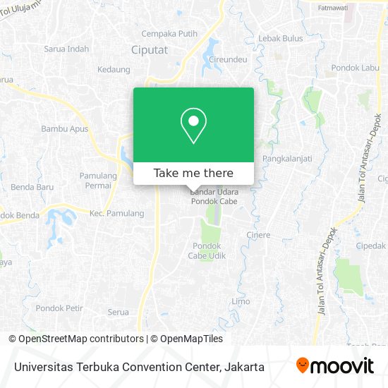 Universitas Terbuka Convention Center map