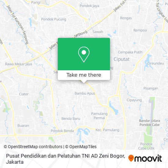 Pusat Pendidikan dan Pelatuhan TNI AD Zeni Bogor map