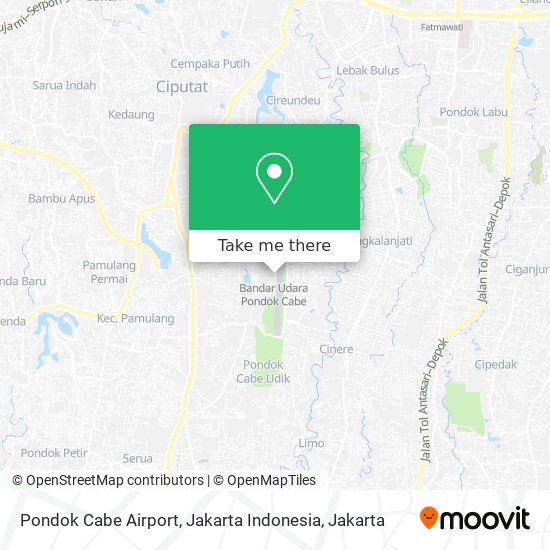 Pondok Cabe Airport, Jakarta Indonesia map