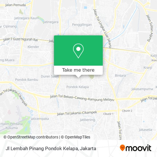 Jl Lembah Pinang Pondok Kelapa map