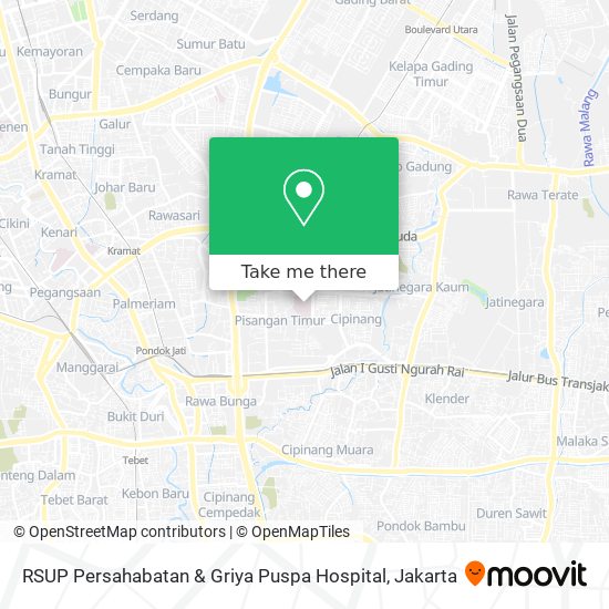 RSUP  Persahabatan & Griya Puspa Hospital map