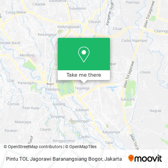 Pintu TOL Jagorawi Baranangsiang Bogor map